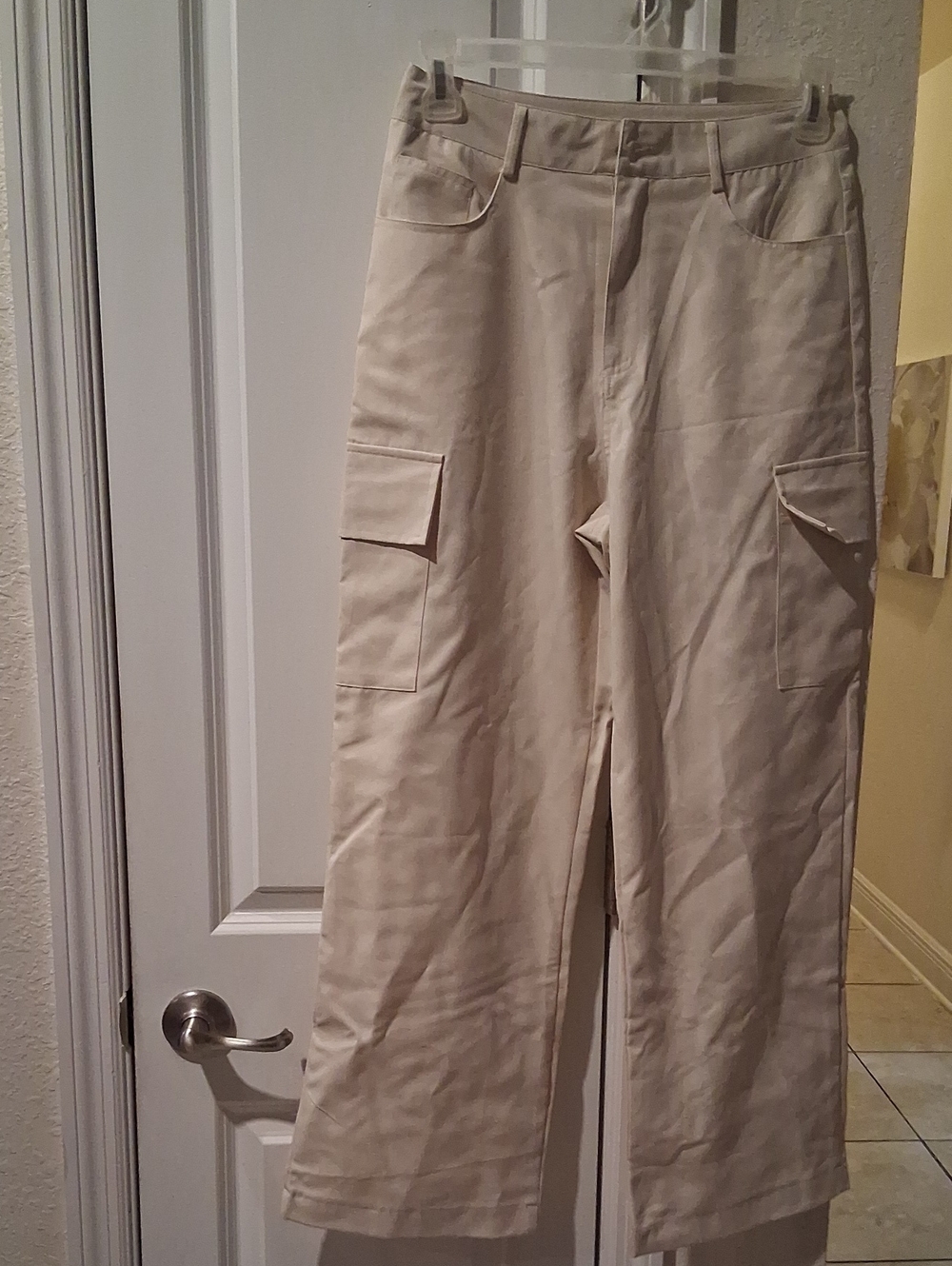 Men's Cargo Pants in Light Beige - Classic Utility Style
